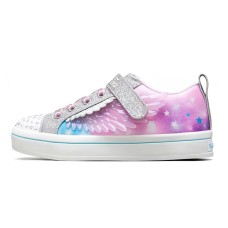 Skechers Twi lites 2.0 Anti Slip Wear Resistant Low Top Kids' Skateboarding Shoes Silver Multicolor Teenagers 35