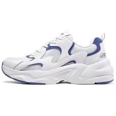 Skechers DLITES Wear-Resistant Cushioning Breathable Lightweight Low-Top Chunky Sneakers Men's Blue White Синий Белый, 39.5