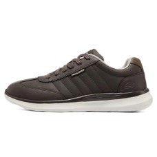 Skechers Delson 2.0 Cushioning Anti-Slip And Wear-Resistant Support Breathable Low-Top Casual Shoes Men's Chocolate 43