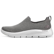 Skechers Cushioning Wear-Resistant Low-Top Casual Shoes Men's White Gray Charcoal Gray/Red/CCRD, 42.5