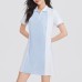 Skechers Short Sleeved Dress Women's Xenon Blue Xenon Blue/0356, XL
