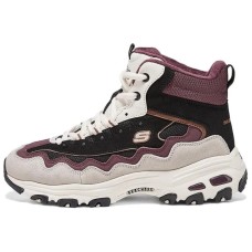 Skechers DLITES Anti-Slip Wear-Resistant High-Top Casual Shoes Women's Black Purple Черно-фиолетовый, 38