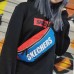 Skechers Polyamide Sling Bag, Crossbody Bag, Fanny Pack Trumpets Unisex Color Block Red Blue Smaller