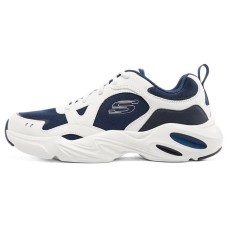 Skechers Stamina Airy Cushioning Anti-Slip And Wear-Resistant Low-Top Chunky Sneakers Men's White Blue 41