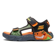 Skechers Anti-Slip Wear-Resistant Children's Sandals Black Orange Kids' Черный, 32