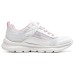 Skechers Girls Cushioning Wear-Resistant Low-Top Kids' Running Shoes White Pink Teenagers белый/светло-розовый, 34
