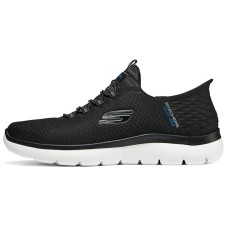 Skechers Sport Cushioned Wear-Resistant Breathable Low-Top Casual Shoes Men's Black White Черно-белый, 41