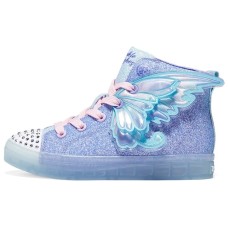 Skechers Twinkle Toes Cushioning Wear Resistant High Top Kids Lifestyle Shoes Light Blue Multicolor Teenagers Light Blue/Multicolor, 30
