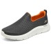 Skechers Go Walk Fle Slip-Resistant Low-Top Casual Shoes Men's Gray Orange Gray Orange, 42