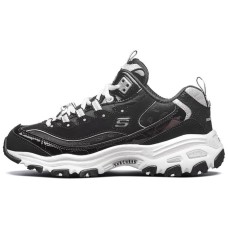 Skechers D'Lites Running Shoes Black/White/Gray Women's 35