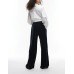 Topshop velvet tie waist jogger in slate Slate, US 2