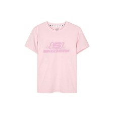 Skechers Regular T-Shirt Women's White Lime Pink White Limestone Pink/01SX, S