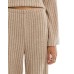 Vero Moda ribbed jersey wide leg trouser co-ord in beige Серый, XS