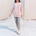 Skechers Colorful Sweatshirt Unisex Gray Pink Gray Pink, S