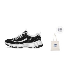 Skechers D'Lites 1.0 Chunky Sneakers Women's Low-Top Black White Черно-белый, 36