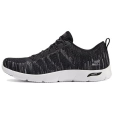 Skechers Cushioning, Slip Resistant, Abrasion Resistant, Lightweight Low Top Casual Running Shoes Women's Black White Черно-белый, 35