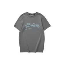 Skechers Drop Shoulder Sleeve T-Shirt Unisex Lime Gray Lime Gray/040R, L