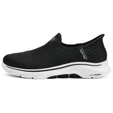 Skechers GO WALK 7 Cushioning Anti-Slip And Wear-Resistant Rebound Low-Top Casual Running Shoes Women's Black White Черно-белый, 35