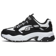 Skechers Slip Resistant Cushioning Abrasion Resistant Low Top Kids Lifestyle Shoes Black/White Teenagers 33.5