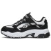 Skechers Slip Resistant Cushioning Abrasion Resistant Low Top Kids Lifestyle Shoes Black/White Teenagers 33.5