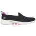 Skechers Go Walk 6 Ocean Splash Breathable Warm Low-Top Casual Shoes Women's Black Pink Black/Pink, 36