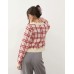 Miss Selfridge check button through cardigan Красный, US 0-2