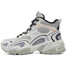 Skechers Sports Life Collection Anti-Slip Wear-Resistant High-Top Casual Shoes Women's White Gray White gray, 36.5