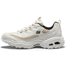Skechers D'LITES 1.0 Cushioning Abrasion Resistant Breathable Low Top Chunky Sneakers Men's Beige White Yellow 44