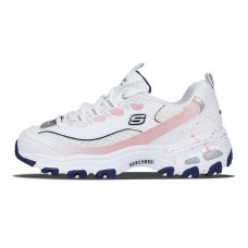 Skechers D'LITES 1.0 Ink Splatter Pink Anti-Slip Wear-Resistant Low-Top Chunky Sneakers Women's Pink White Белый, 36