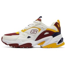 Skechers Stamina V2 Cushioning Anti-Slip And Wear-Resistant Low-Top Chunky Sneakers Men's White Red 41