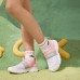 Skechers Go Fle Slip Resistant Cushioning Abrasion Resistant Low Top Kids Lifestyle Shoes White Pink Teenagers 28.5
