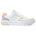 Skechers Court Classics Slip-Resistant Low-Top Skateboard Shoes Women's White Yellow Gray WHITE YELLOW GRAY, 35.5