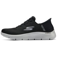 Skechers Go Walk Fle Hands Free Slip-Ins Cushioning Wear-Resistant Low-Top Casual Shoes Men's Black Gray Color Black Gray Color, 42