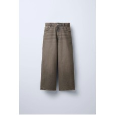 Джинсы wide leg с эффектом потертости ZARA Серый, 9-10 лет (140 см)