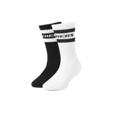 Skechers Grade School Socks 2 Pack (Black White), 130