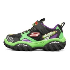 Skechers Anti Slip Wear Resistant Kids Lifestyle Shoes Black Green Kids' 27.5