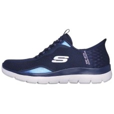 Skechers Slip Ins Anti Slip Wear Resistant Low Top Casual Shoes Women's Blue Purple синий фиолетовый, B-Width, 37