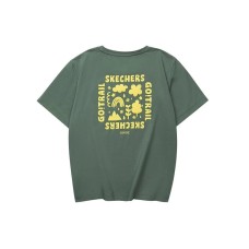 Skechers Drop Shoulder Sleeve T-Shirt Women's Orchid Green Orchid Green, S
