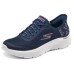 Skechers Go Walk Fle Hands Free Slip-Ins Wear-resistant And Lightweight Low-Top Casual Shoes Women's Blue Сине-розовый, 35