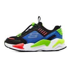 Skechers Cushioning Wear Resistant Low Top Kids Platform Sneakers Black White Blue Kids' Черный, 32