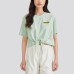 Skechers Drop Shoulder Sleeve T Shirt Women's Lily Green Lily Green, S