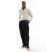 Jack & Jones knitted half zip in beige Oatmeal Detail:Melan, L - Chest 104cm