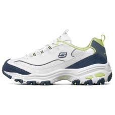 Skechers D'LITES 1.0 Low Top Casual Shoes Women's White Blue Green 37