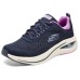 Skechers Sport Cushioned Anti-Slip Wear-Resistant Breathable Lightweight Low-Top Casual Shoes Women's Marine Blue Navy/multicolor, 35