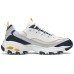 Skechers D'LITES 1.0 Cushioning Wear-Resistant Low-Top Casual Shoes Men's White Gray Yellow White Gray Yellow, 41