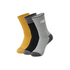 Skechers Mid Calf Socks Unisex 3 Pack 3 Pack (Gray/Black/Toffee/03XP), S