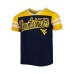 Big Girls Navy West Virginia Mountaineers Practically Perfect Striped T-shirt Синий, L