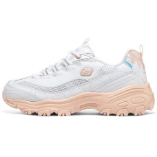 Skechers D'LITES 1.0 Anti-Slip Wear-Resistant Low-Top Chunky Sneakers Women's White Orange Белый, 38