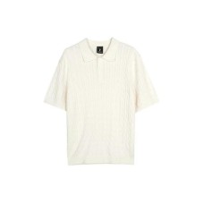 Skechers Polo Shirt Unisex Cream Beige White Cream Beige/00NA, M