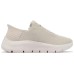 Skechers Go Walk Fle Hands Free Slip Ins Abrasion Resistant Breathable Low Top Casual Shoes Women's Beige Yellow Beige Yellow, 37